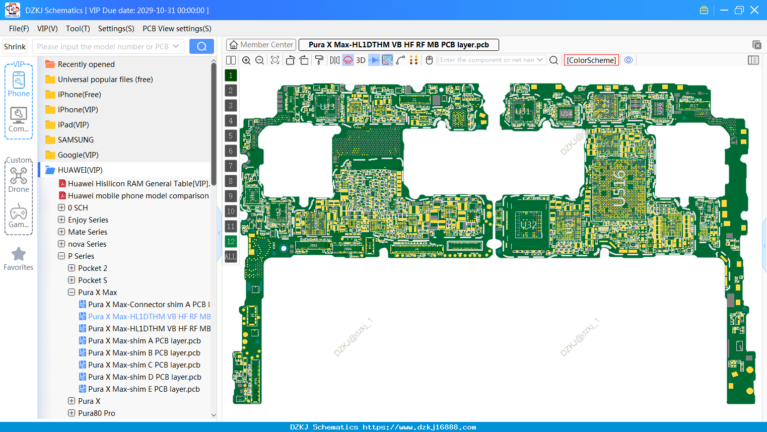 HUAWEI Pura X Max-HL1DTHM VB HF RF MB PCB Layer
